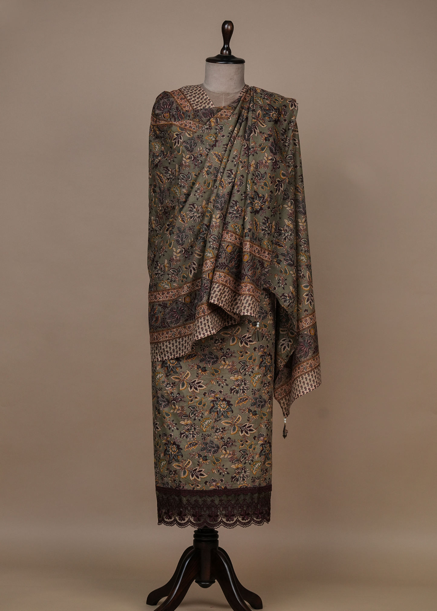 Green Cotton Dress Material
