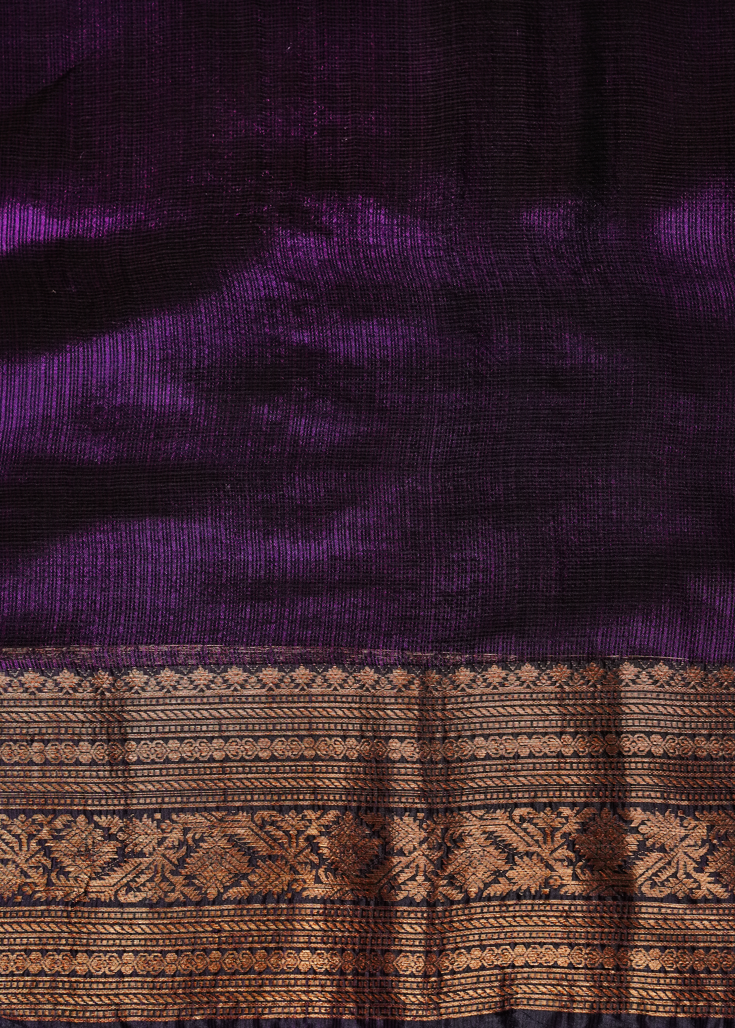 Purple Kota Cotton Saree