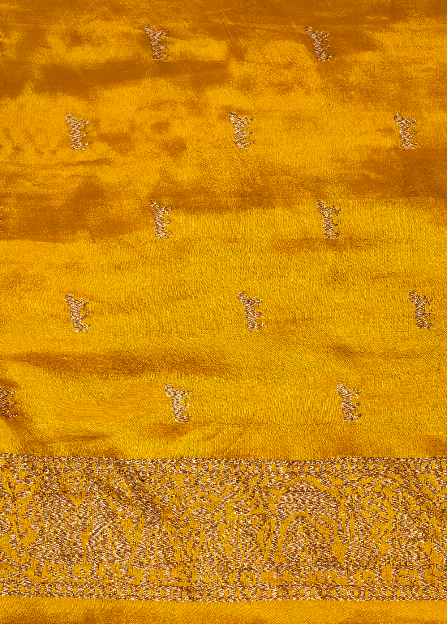 Yellow Crepe Banarasi Saree