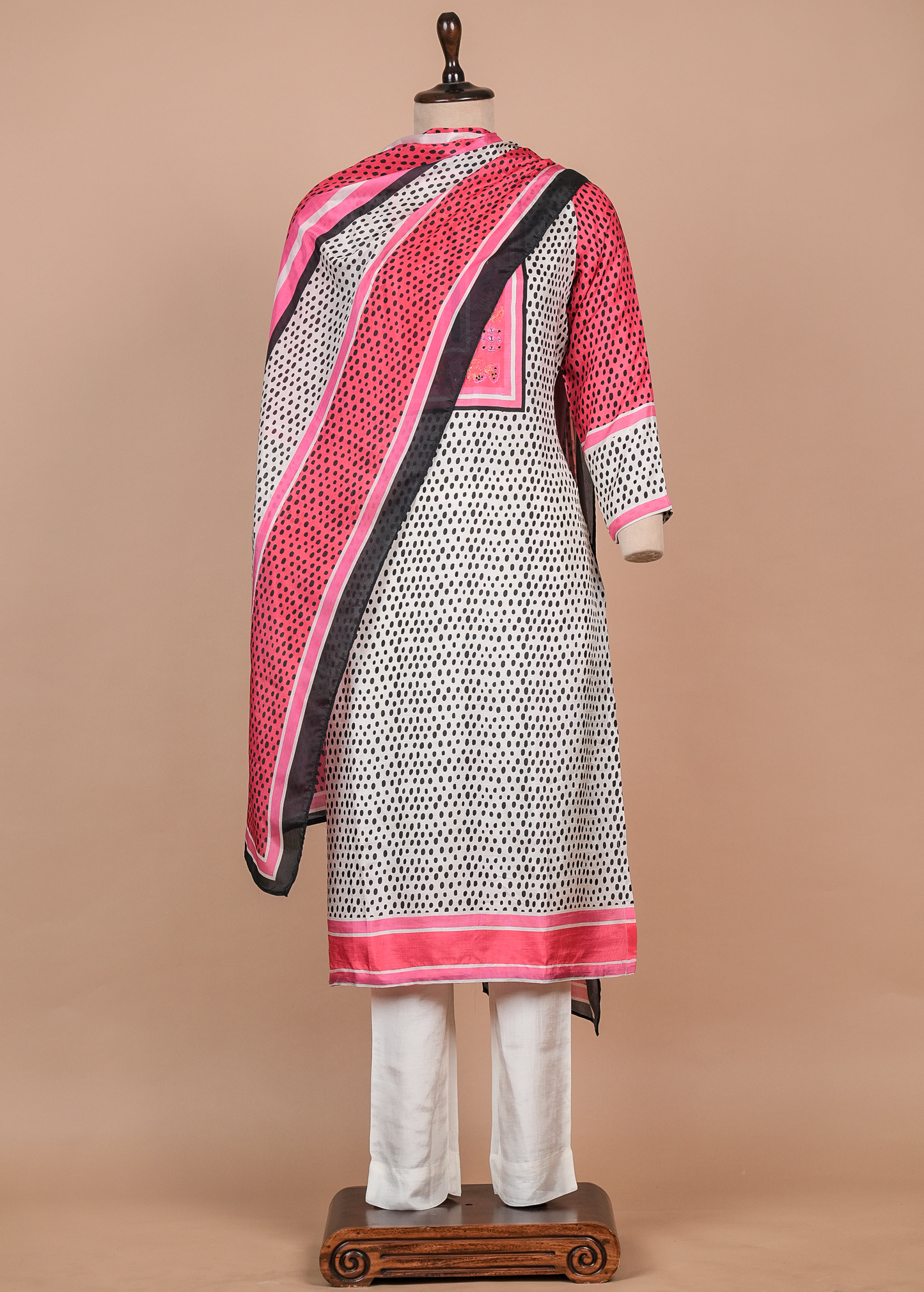 Multicoloured Muslin Cotton Straight Set