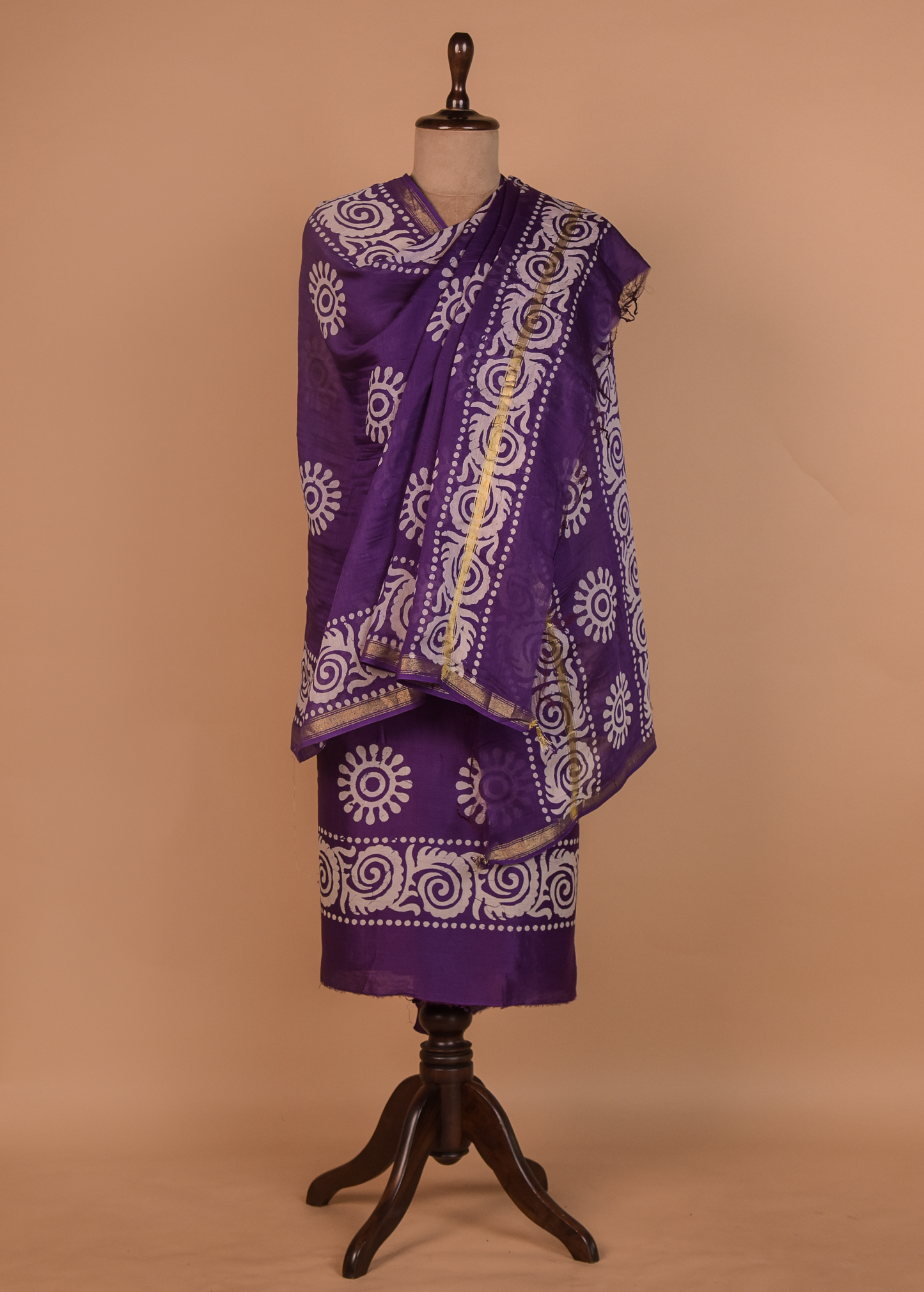 Purple Chanderi Dress Material