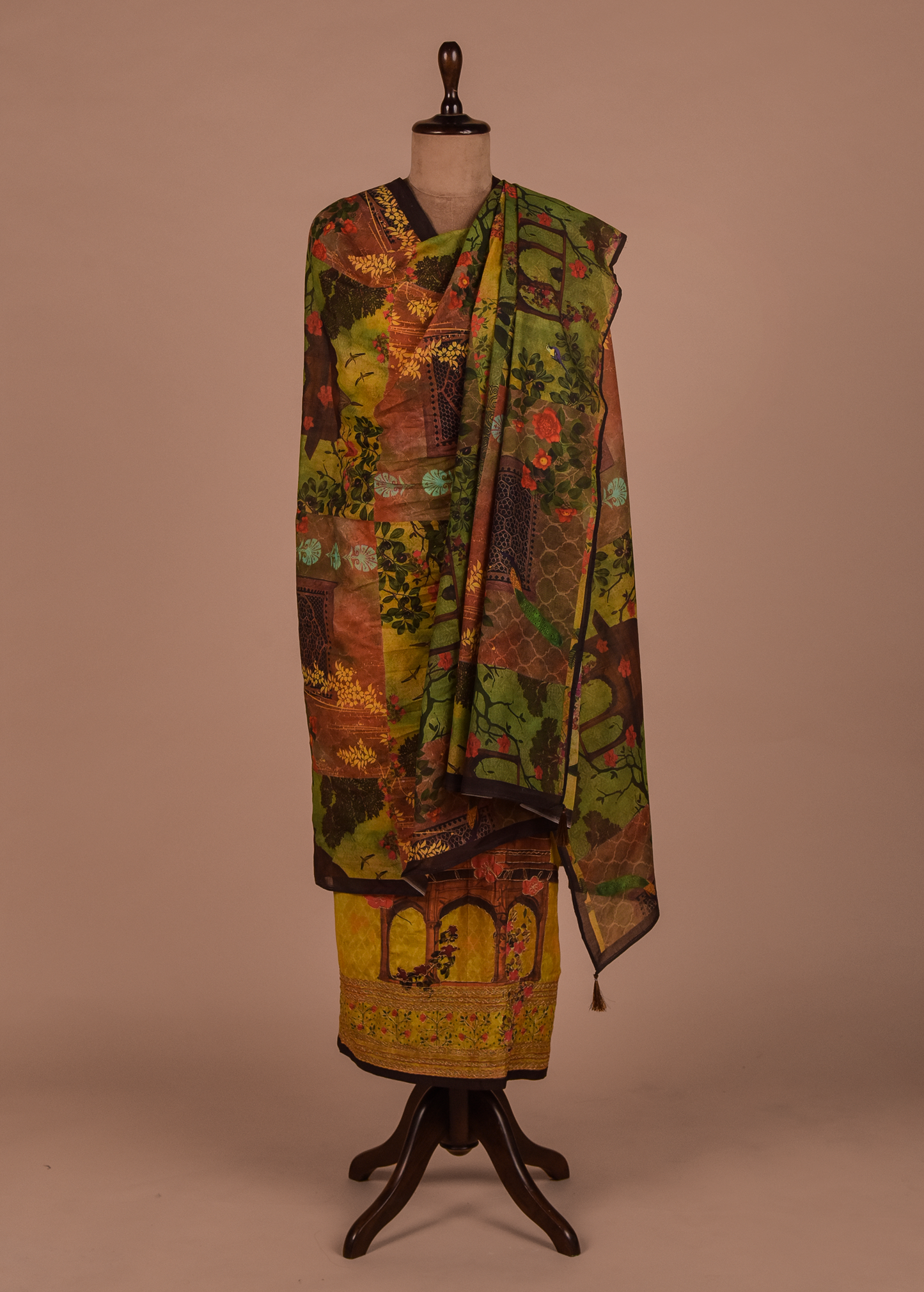 Multicoloured Mulmul Cotton Dress Material
