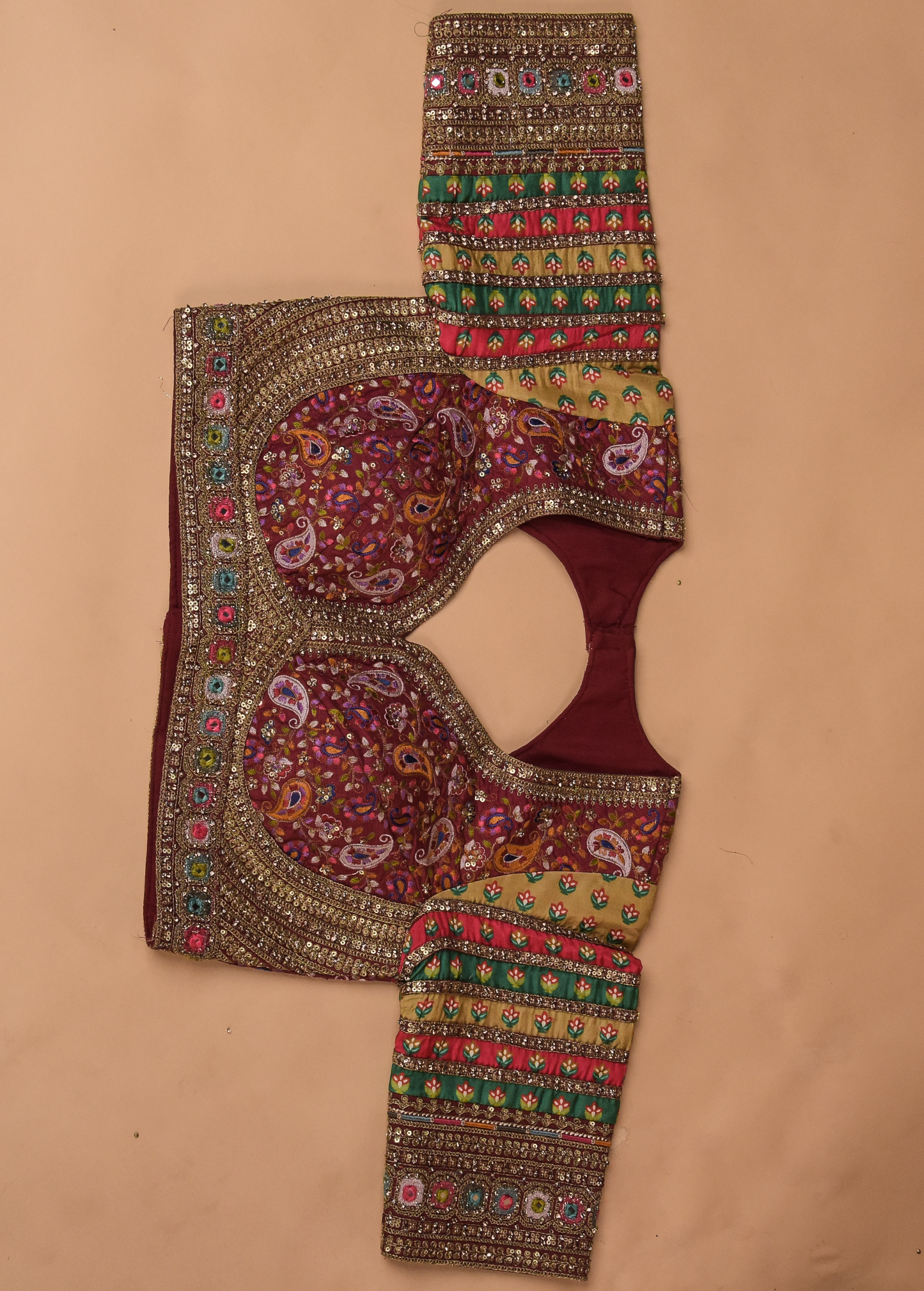 Pink Hand Embroidered Silk Saree