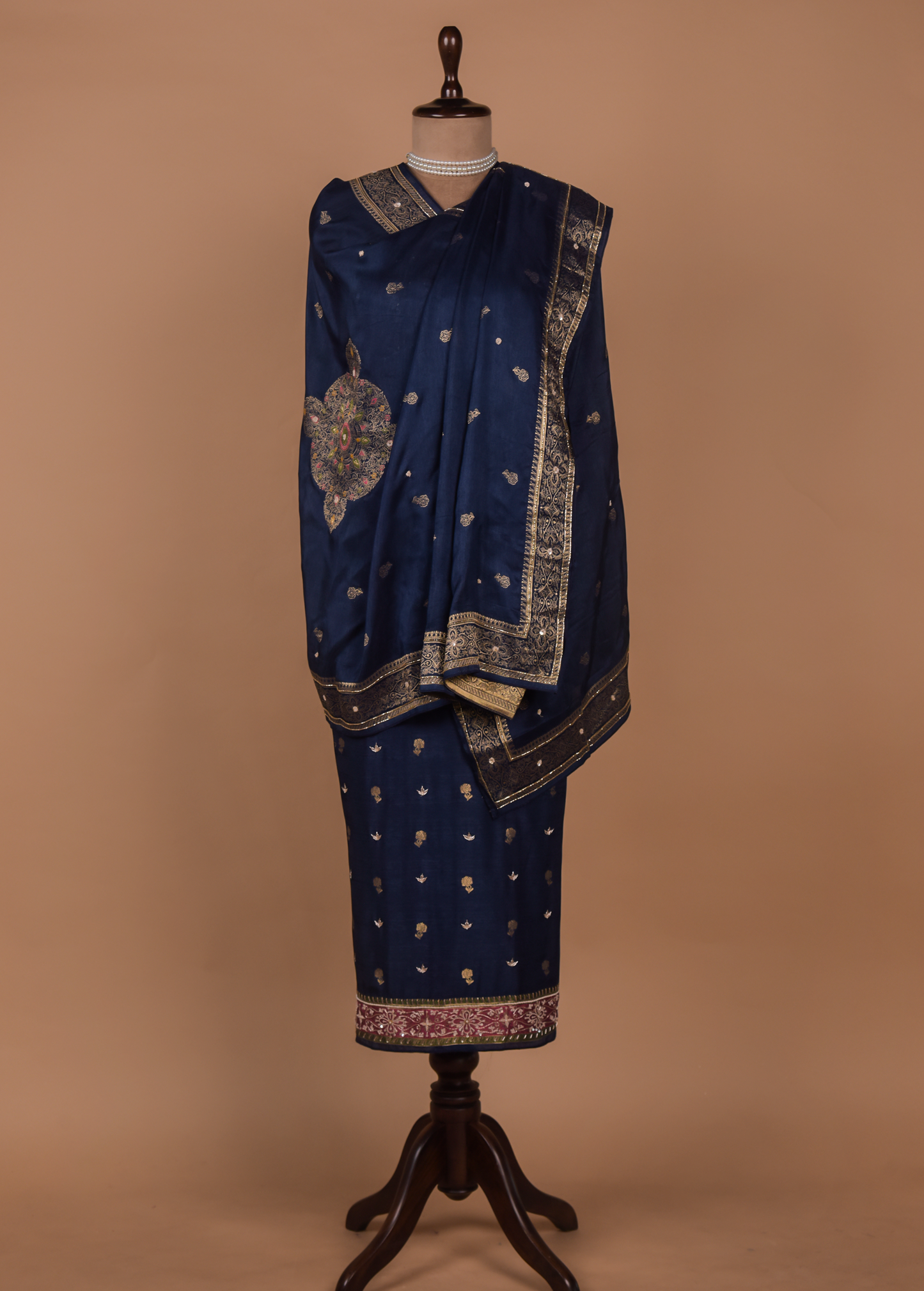 Blue Cotton Silk Dress Material