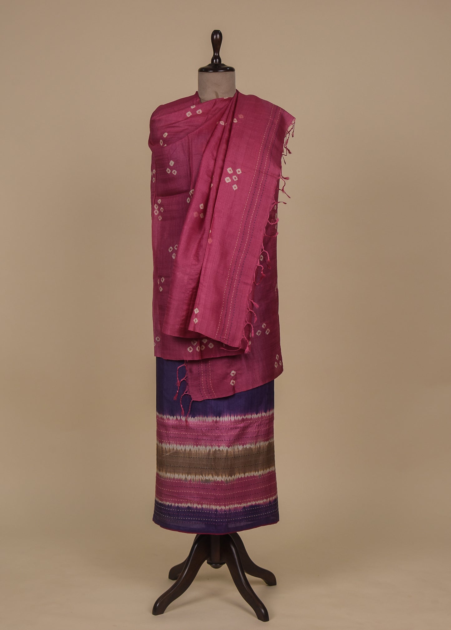 Purple Tussar Dress Material