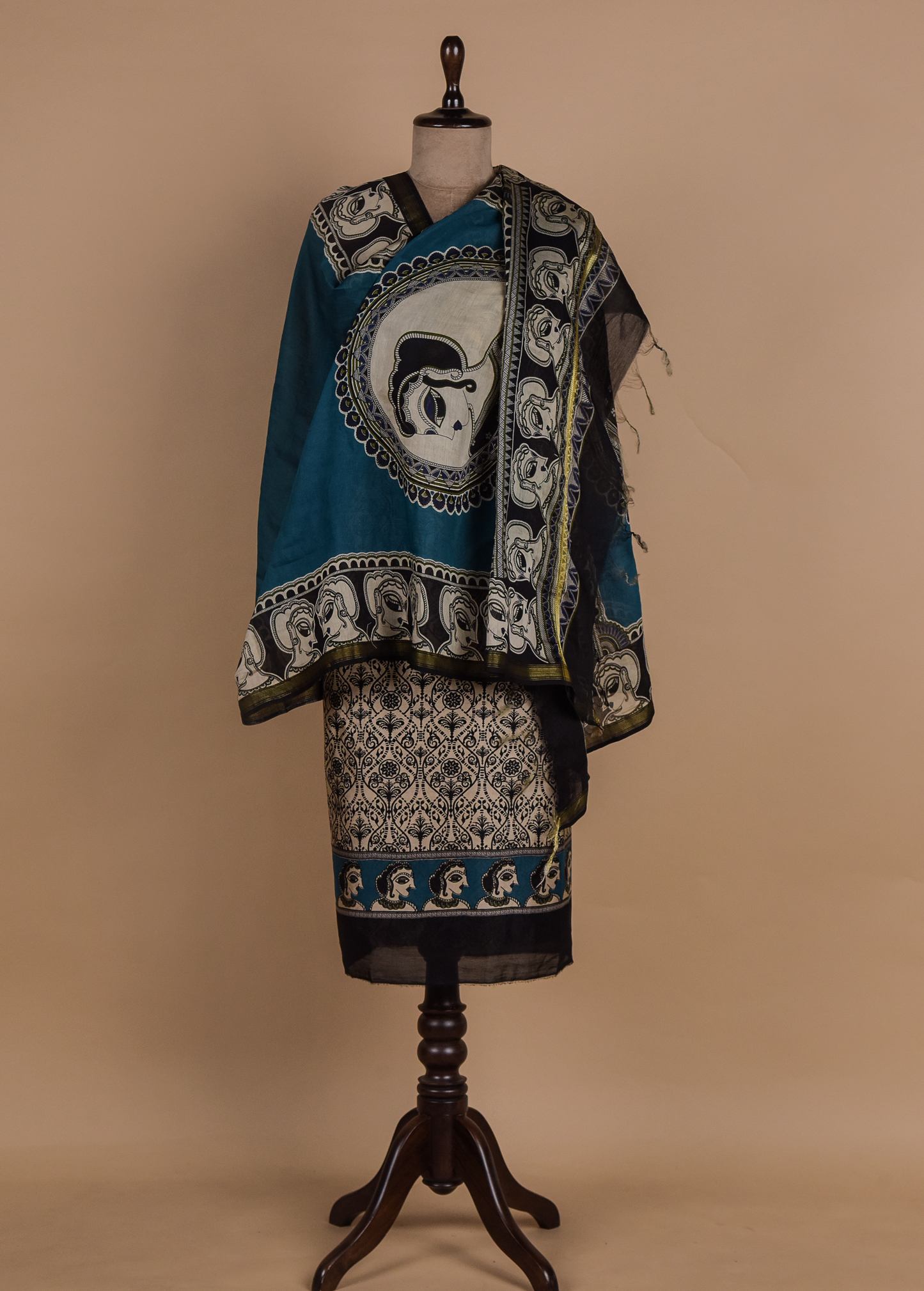 Multicoloured Chanderi Dress Material