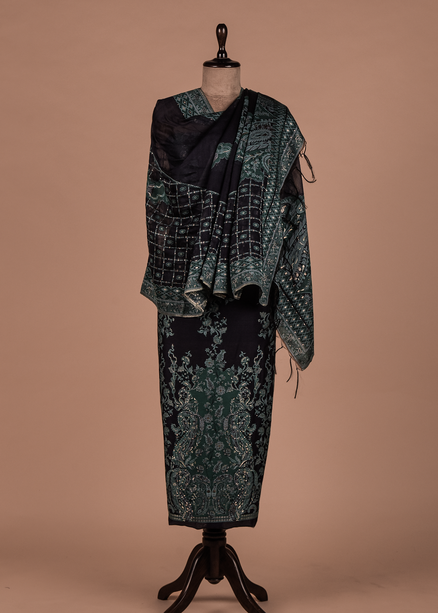 Blue Mulmul Cotton Dress Material