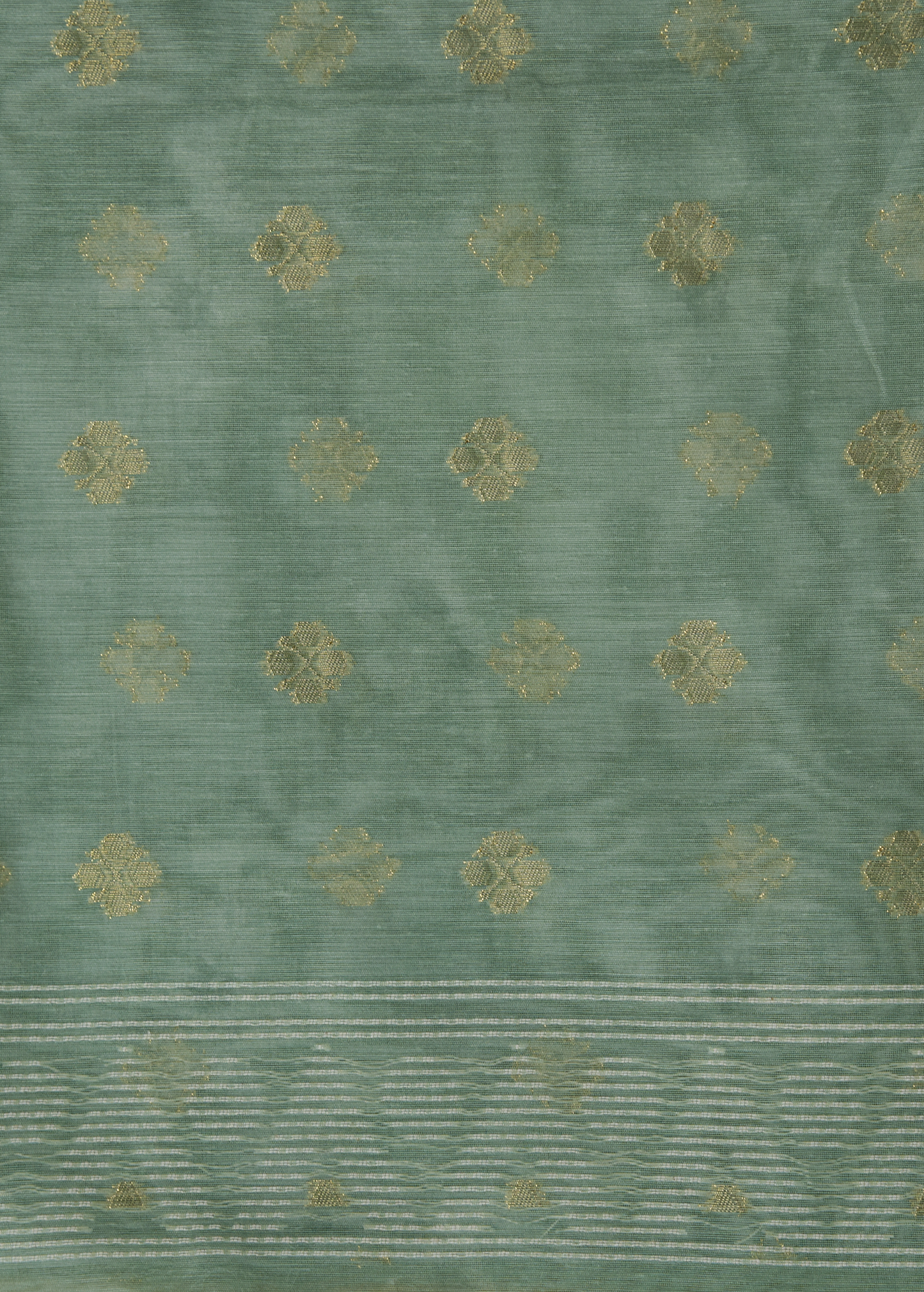 Green Cotton Printed Saree