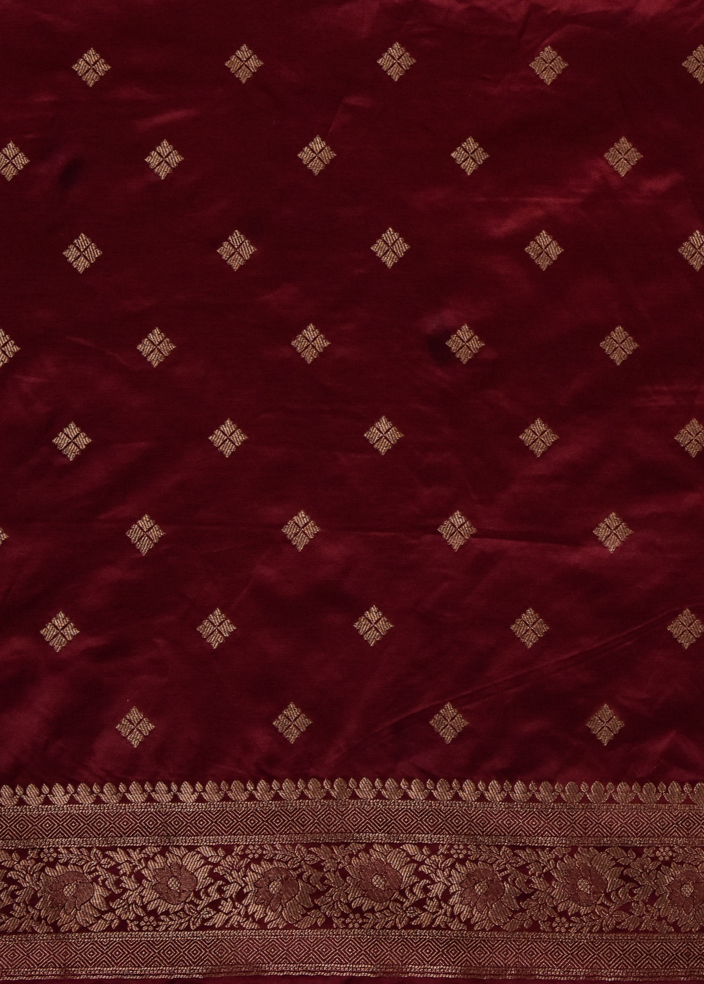 Red Art Crepe Banarasi Saree