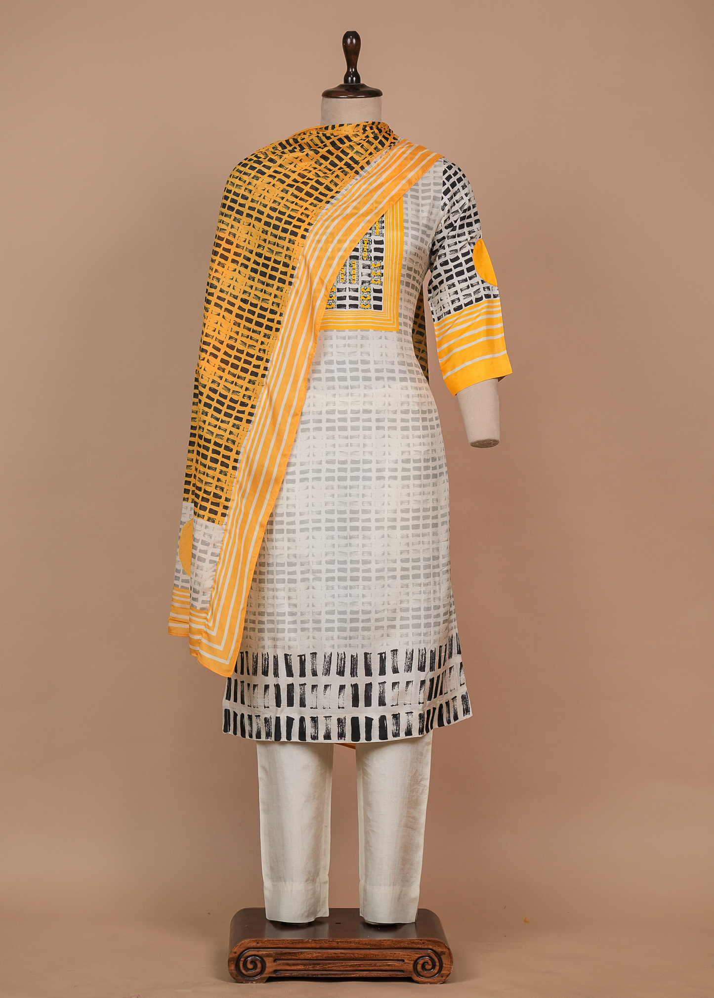 Multicoloured Cotton Silk Straight Set
