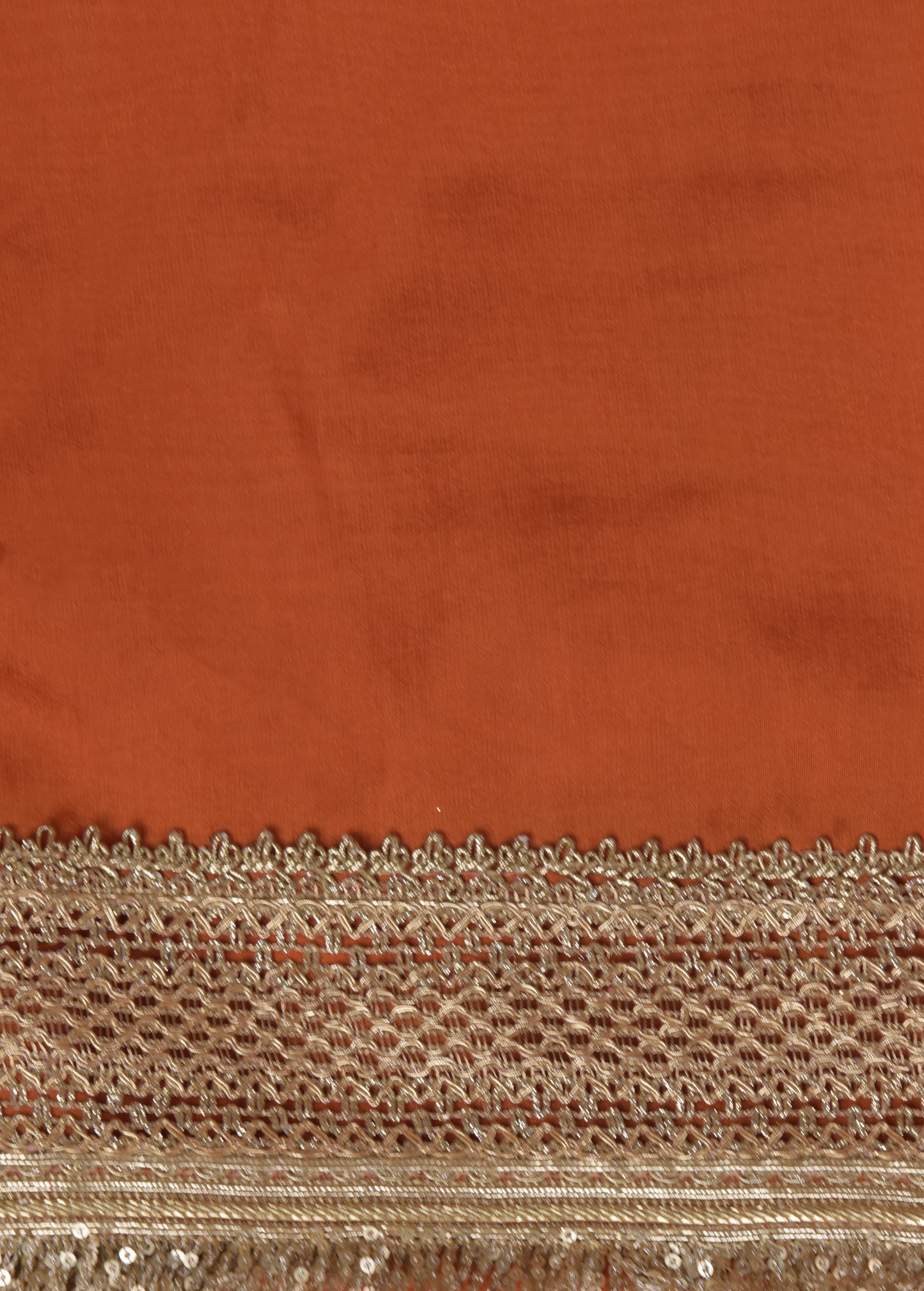 Orange Organza Embroidered Saree