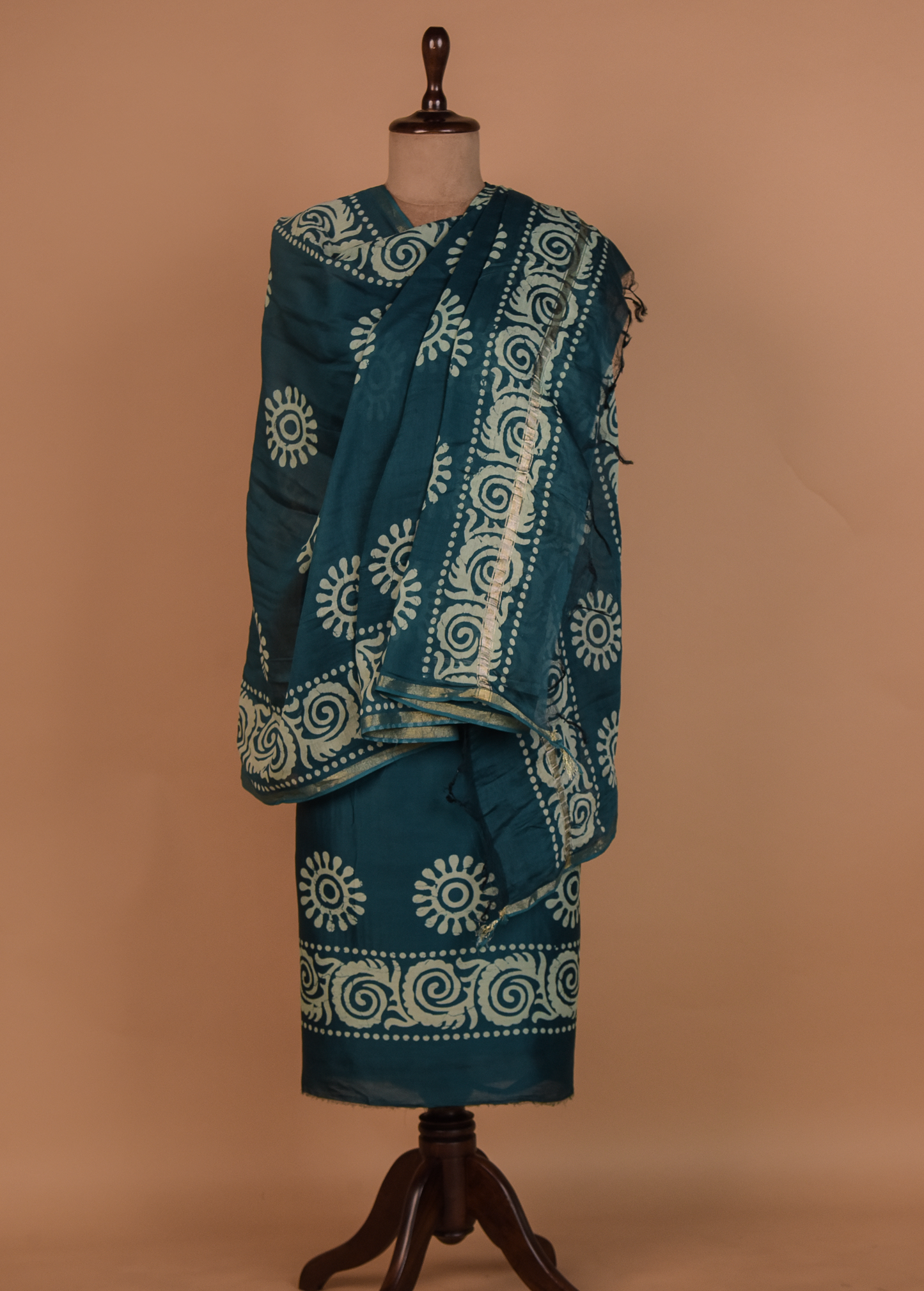 Blue Chanderi Dress Material
