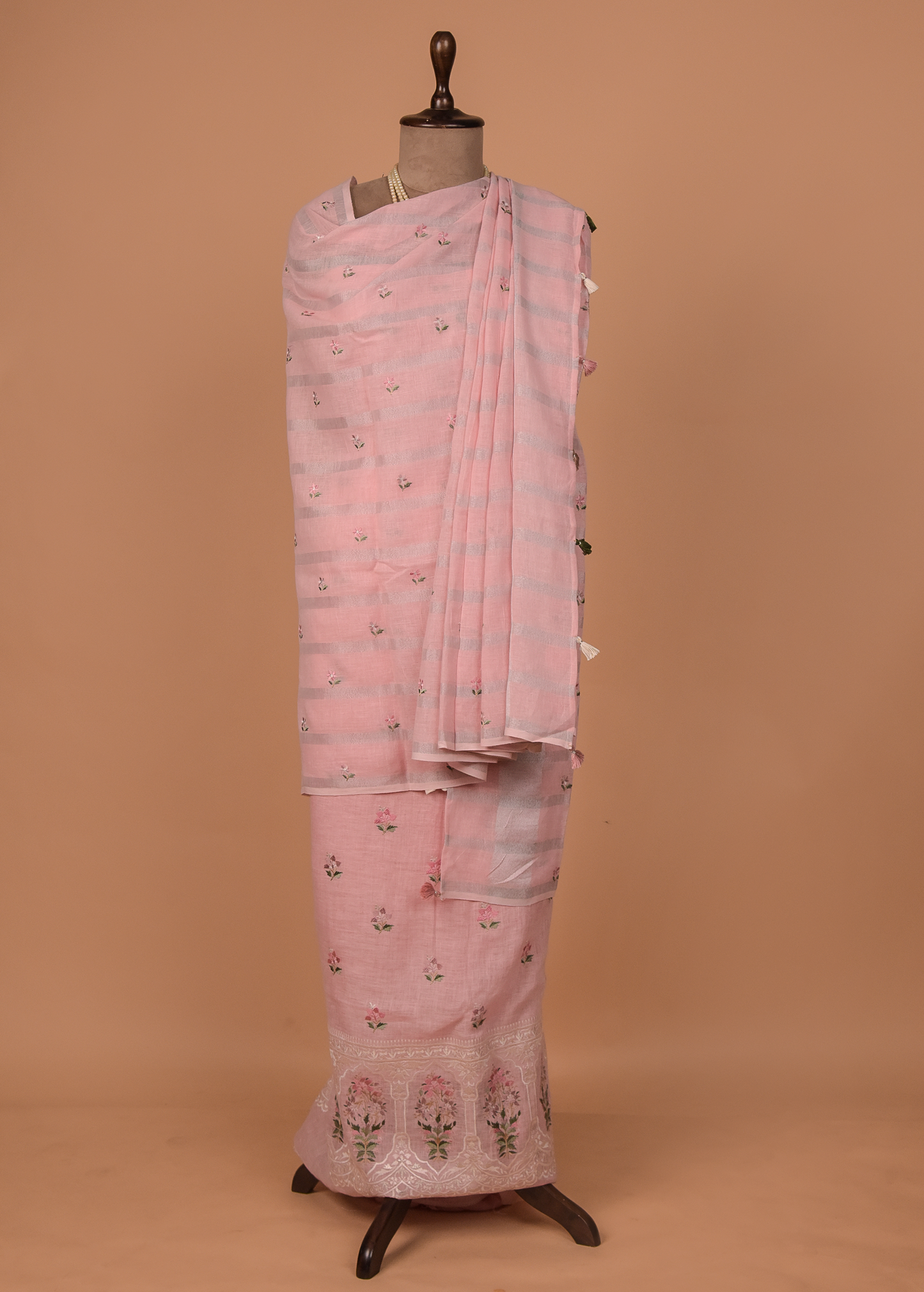 Pink Linen Dress Material
