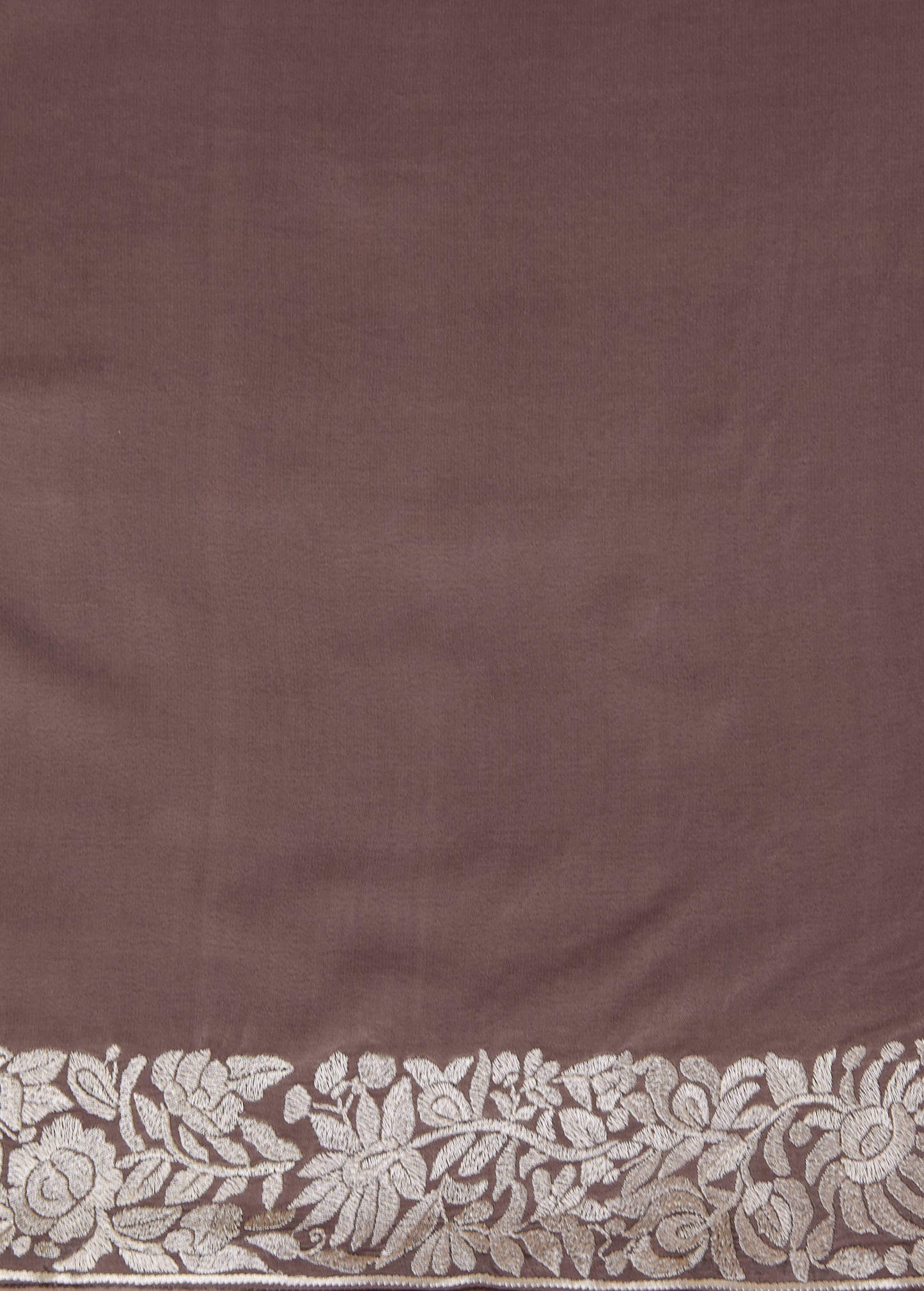 Brown Organza Embroidered Saree