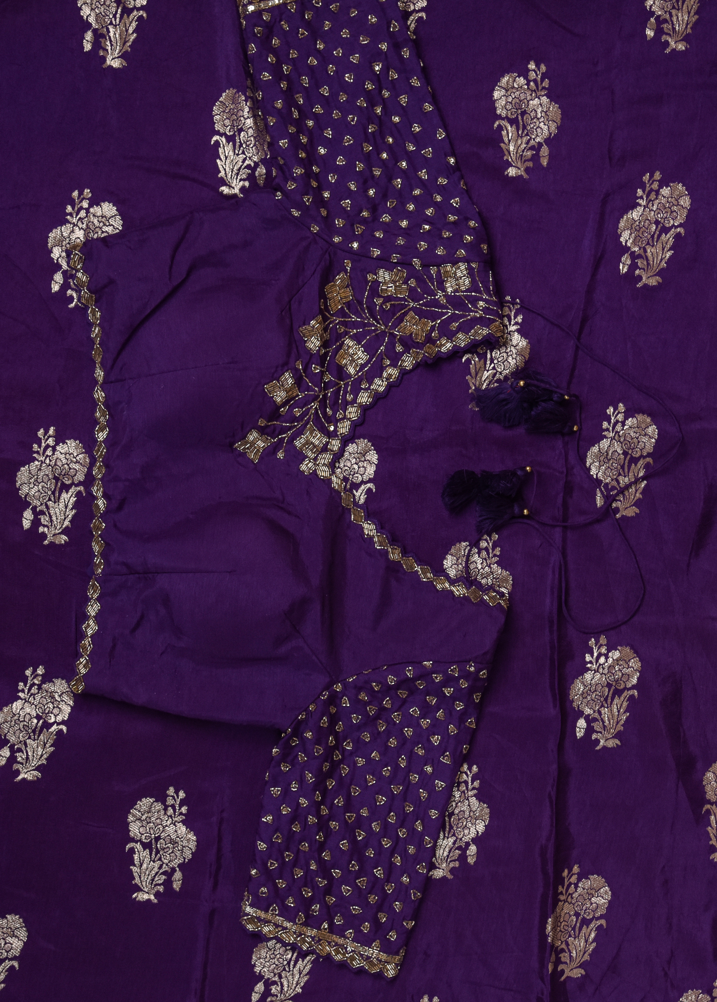 Purple Crepe Silk Banarasi Saree