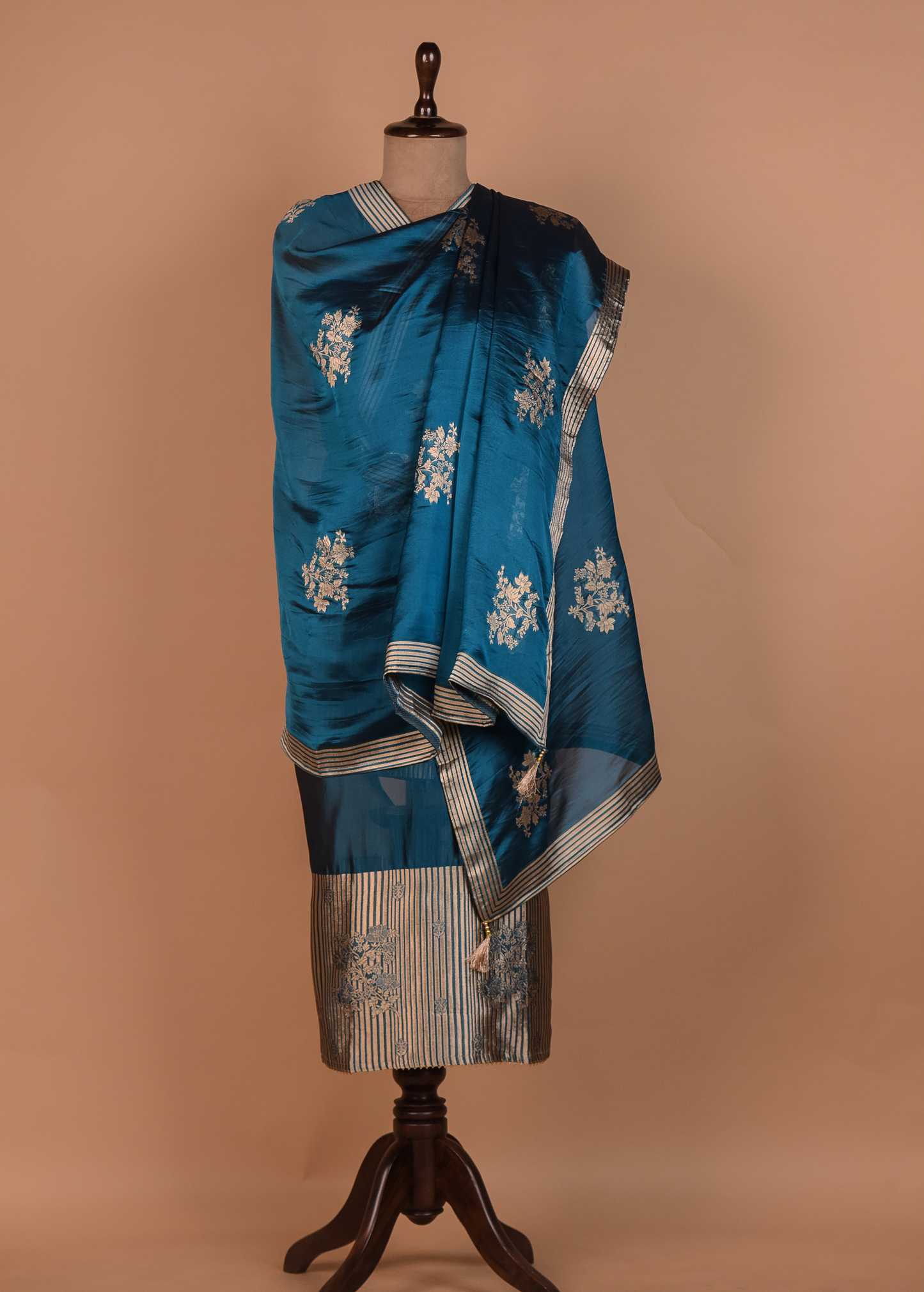 Blue Silk Dress Material