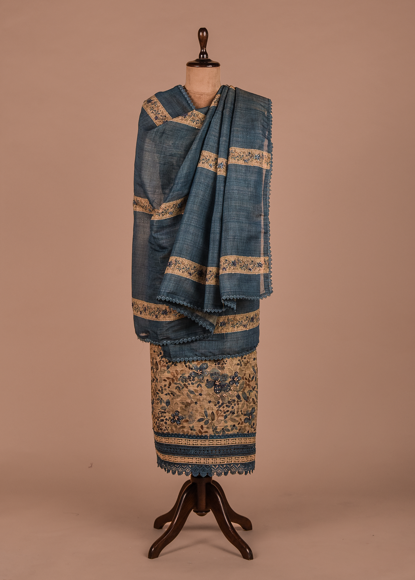 Blue Cotton Dress Material