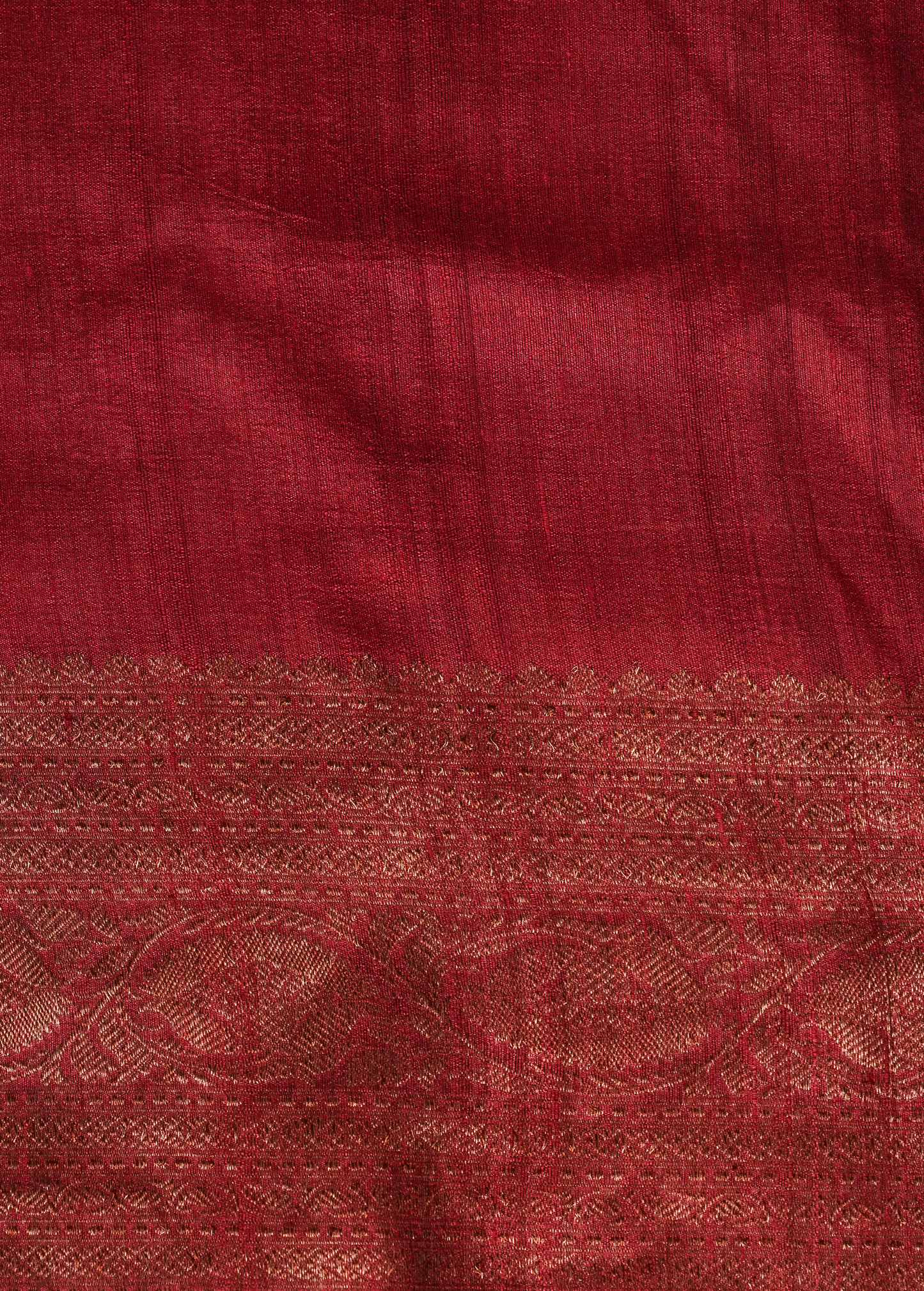 Red Tussar Silk Printed Saree