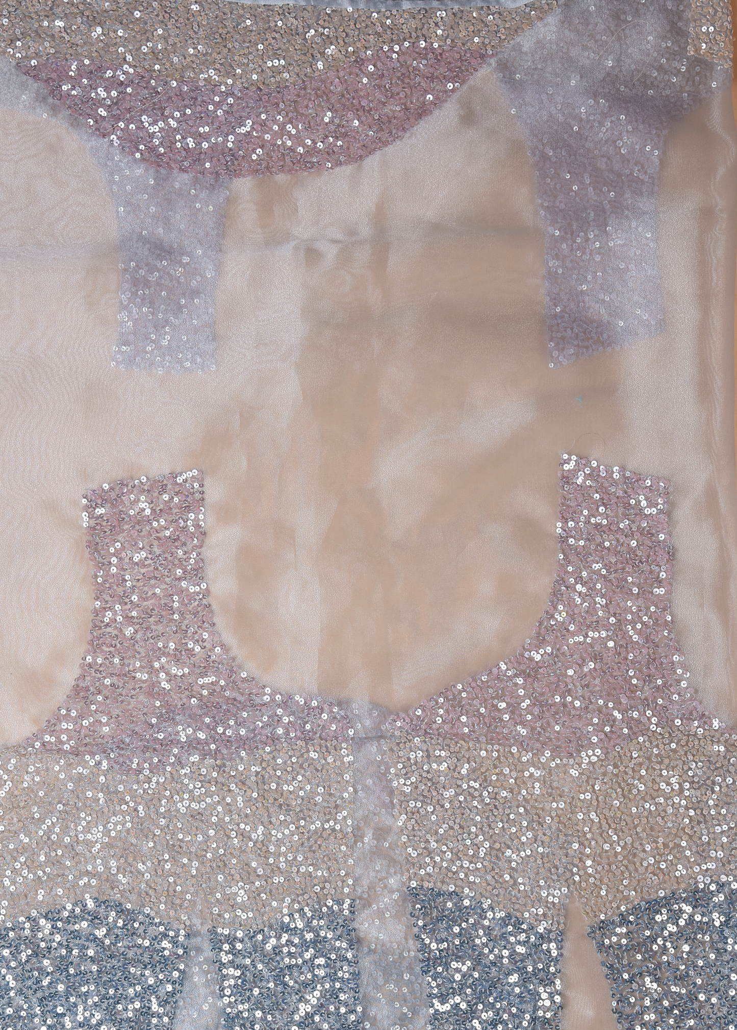 Blue Glass Tissue Embroidered Saree