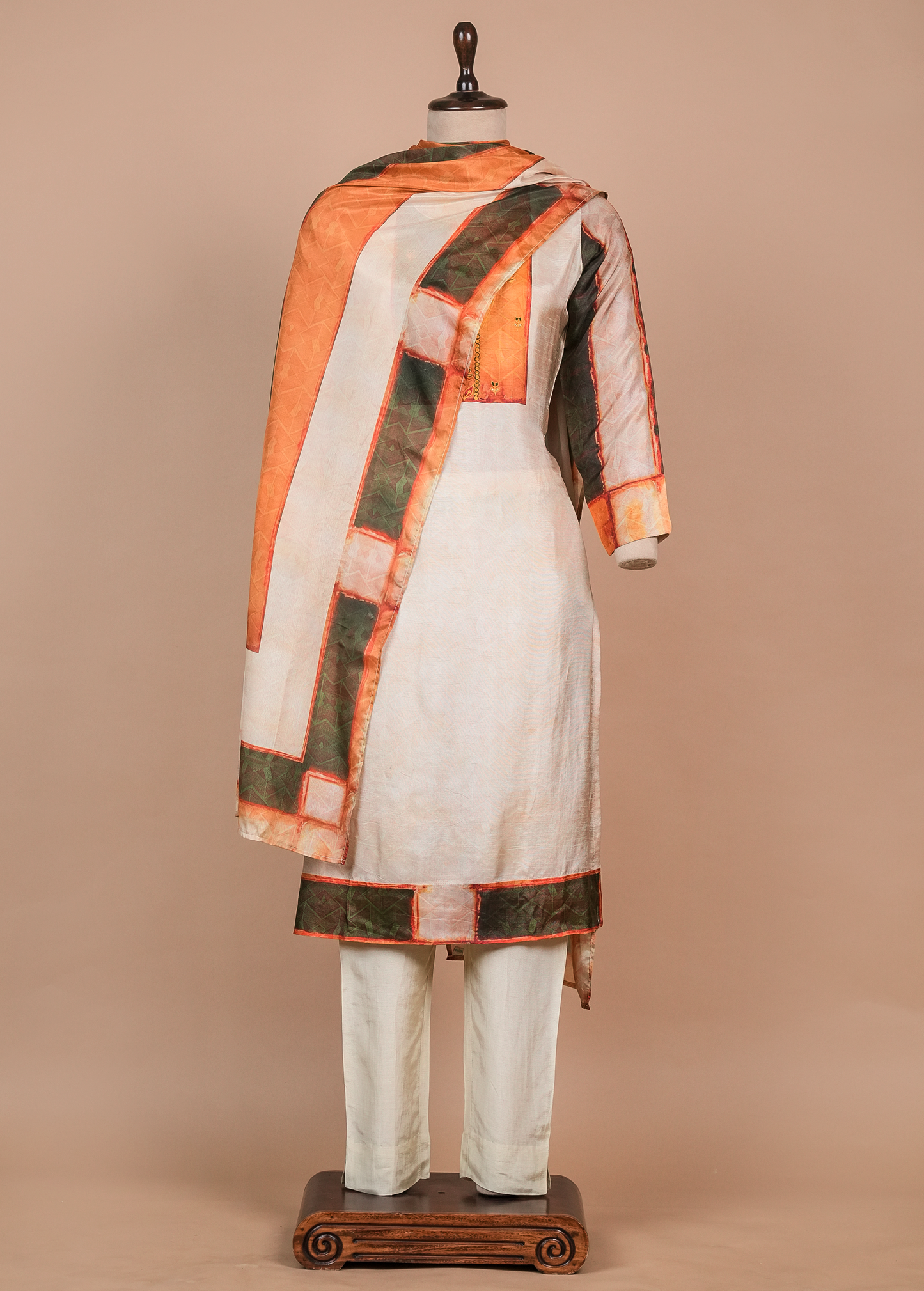 Multicoloured Muslin Cotton Straight Set
