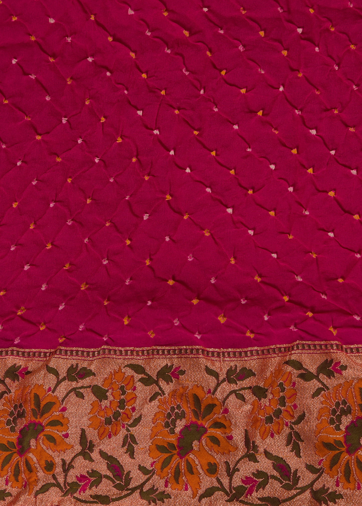 Pink Georgette Bandhani Saree