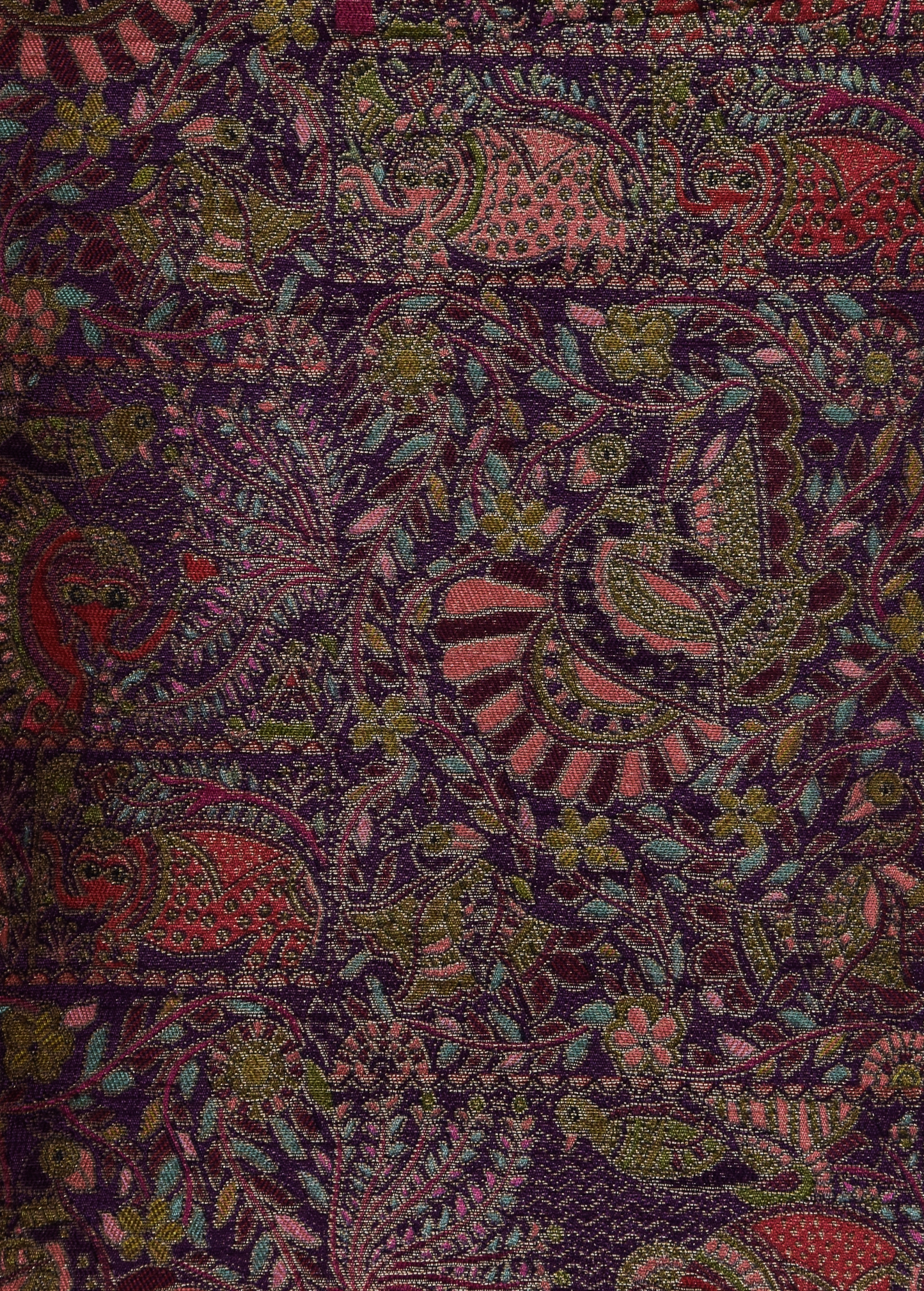 Purple Moroccan Silk Embroidered Saree