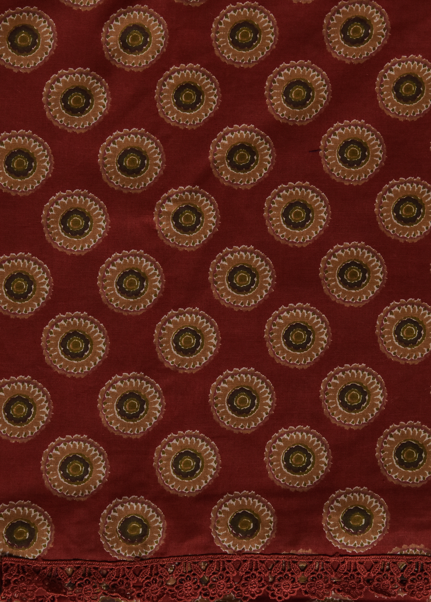 Red Chanderi Dress Material