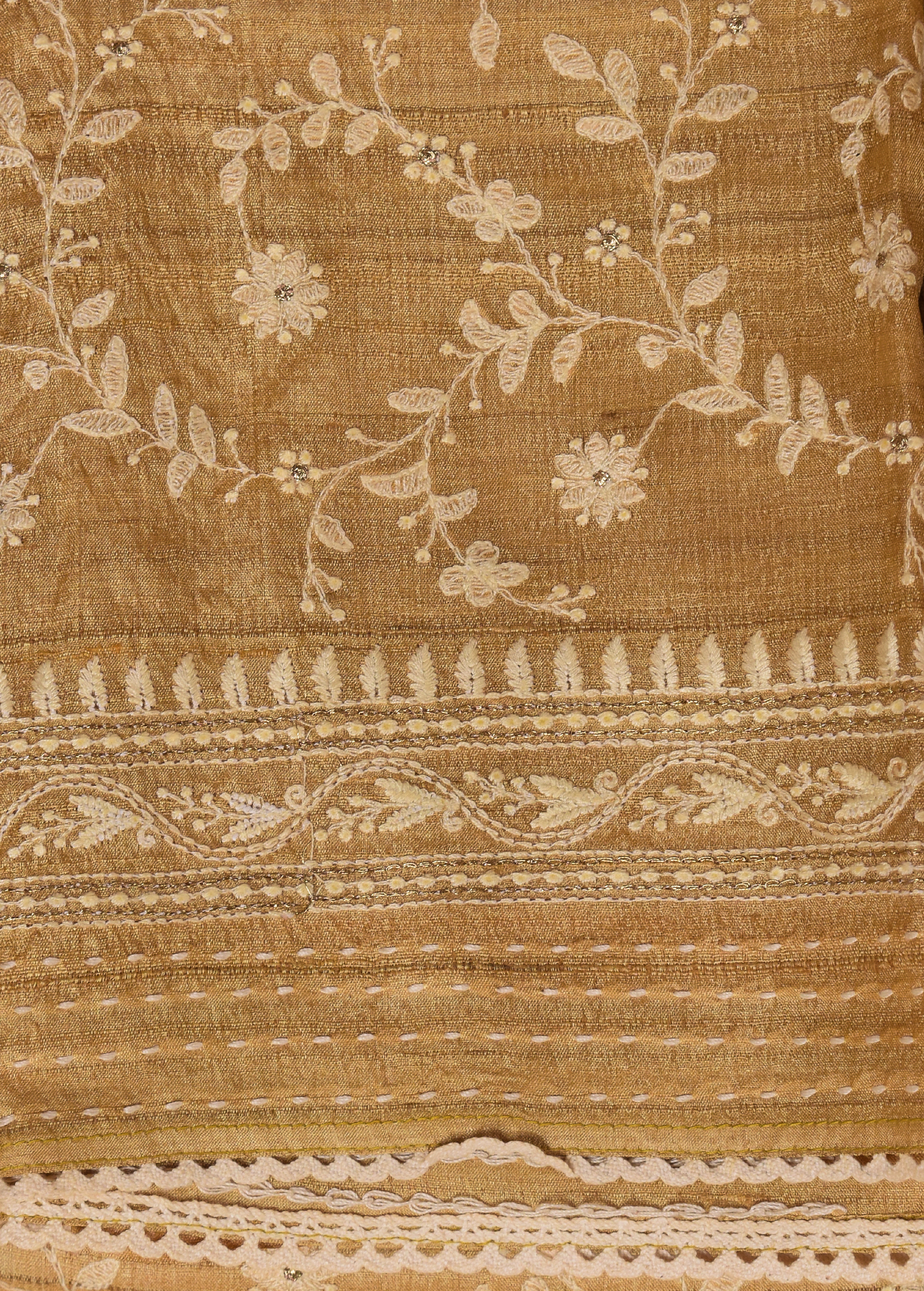 Yellow Tussar Dress Material