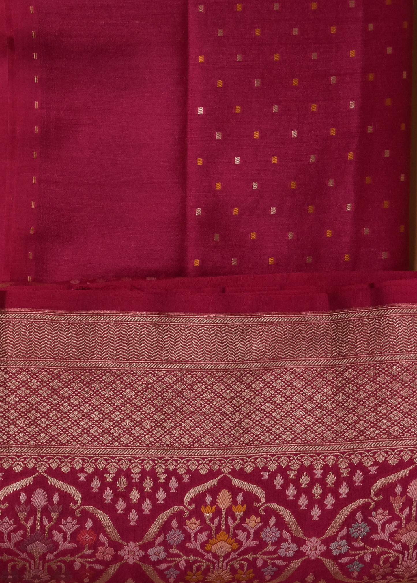 Pink Munga Tussar Silk Dress Material