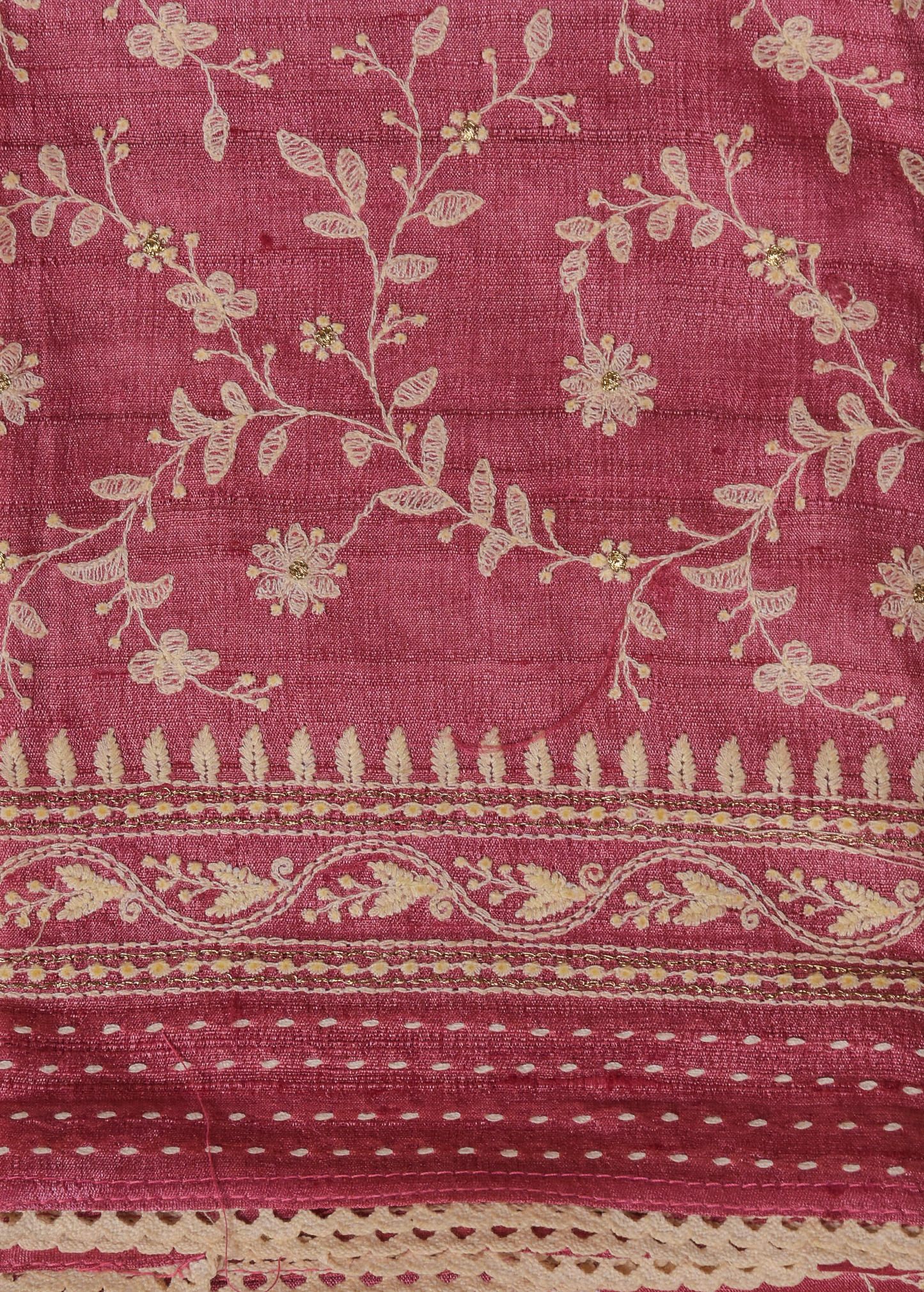 Pink Tussar Dress Material