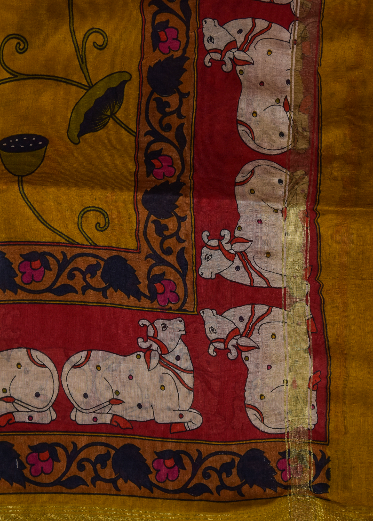 Yellow Chanderi Dress Material