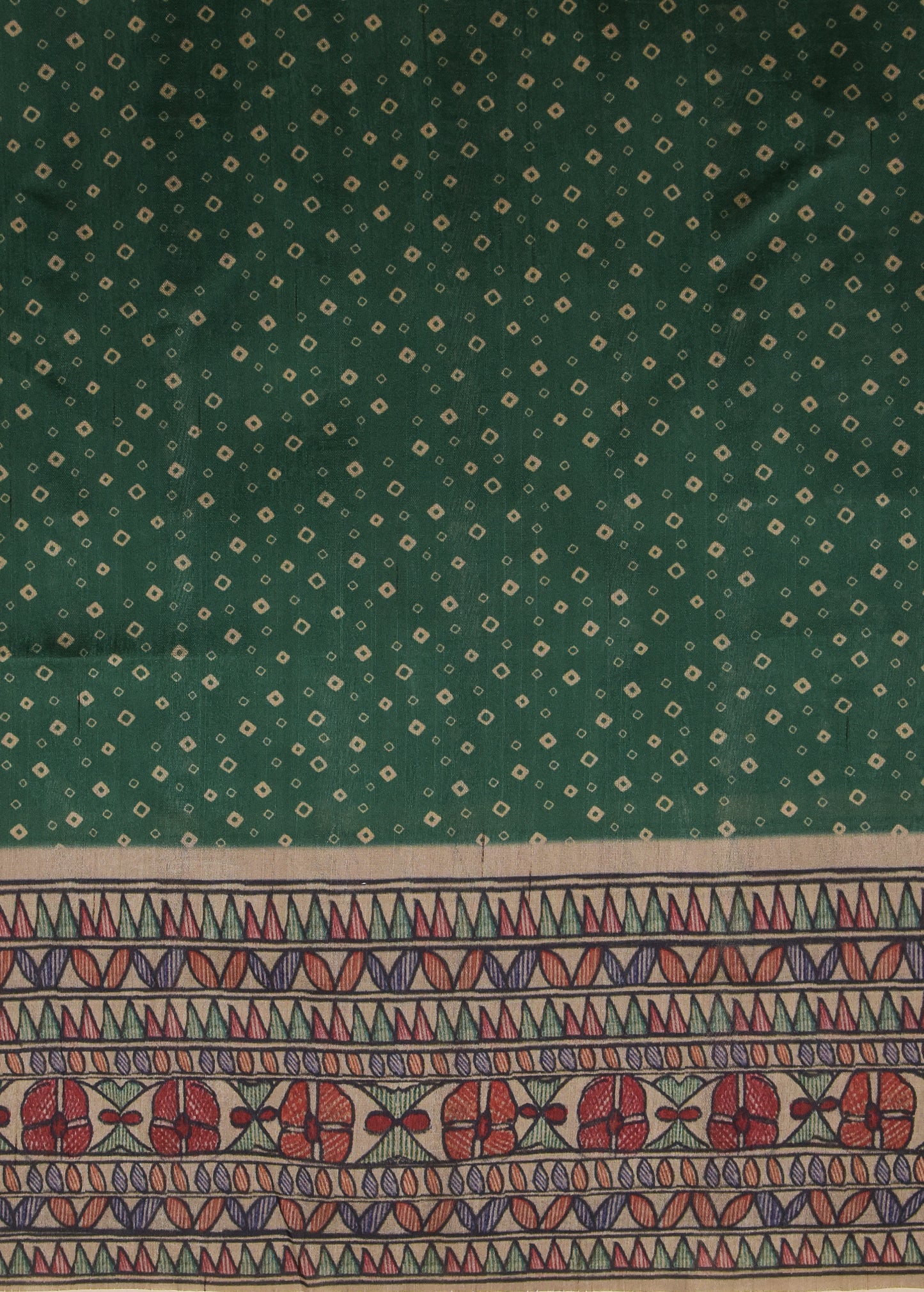 Green Art Tussar Printed Saree