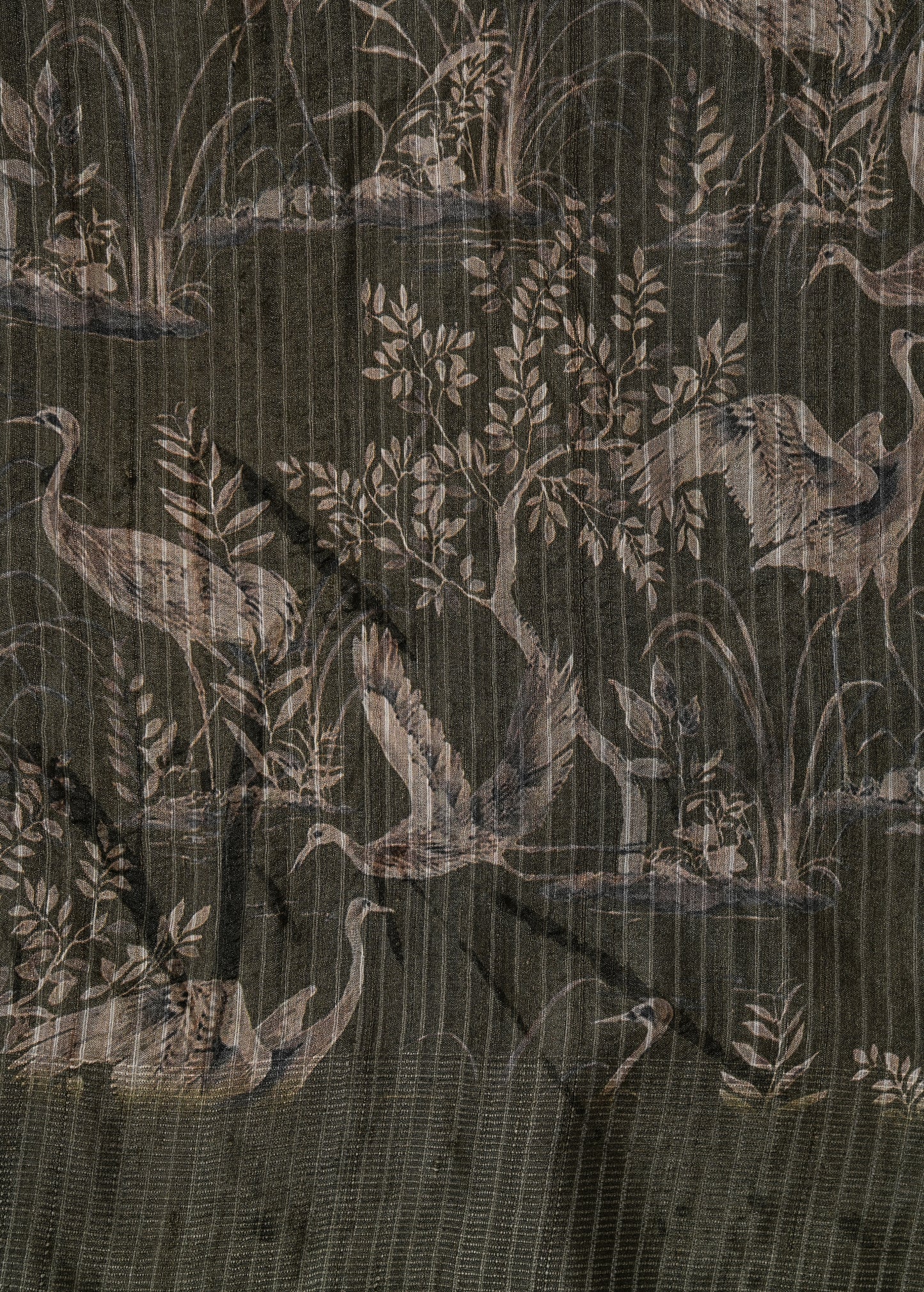 Green Tussar Embroidered Saree