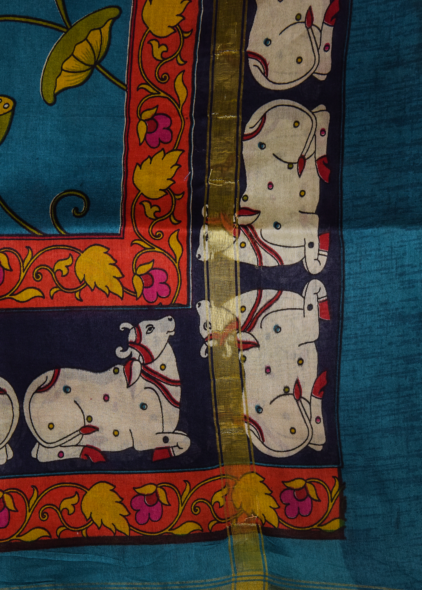 Blue Chanderi Dress Material