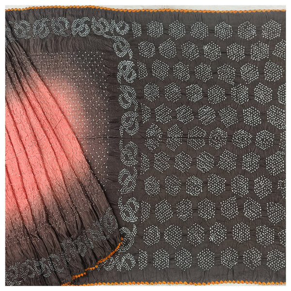Multicoloured Gajji Silk Bandhani Saree