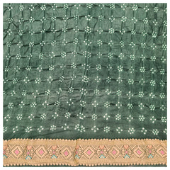 Green Georgette Bandhani Saree