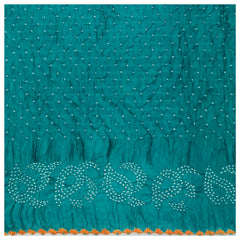 Blue Gajji Silk Bandhani Saree
