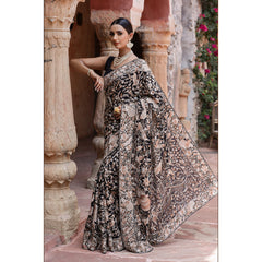 Black Georgette Embroidered Saree