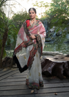 White Organza Embroidered Saree