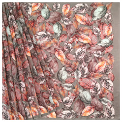 Beige Crepe Printed Saree