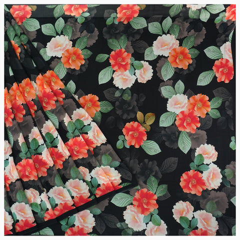 Multicoloured Georgette Printed Saree