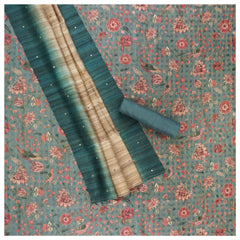 Grey Tussar Dress Material
