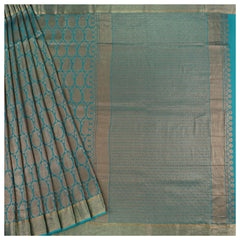 Blue Crepe Banarasi Saree