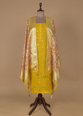 Yellow Chanderi Dress Material