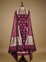 Purple Silk Dress Material
