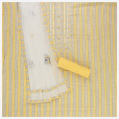 Yellow Cotton Dress Material
