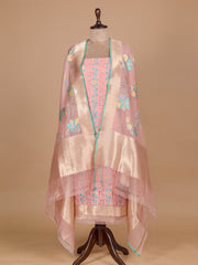 Pink Net Dress Material