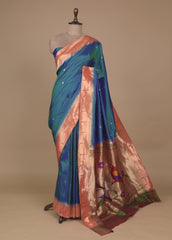 Blue Silk Paithani Saree