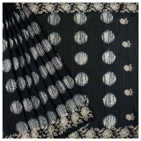 Grey Art Tussar Embroidered Saree