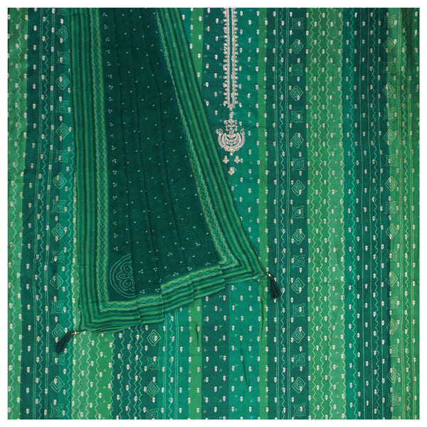 Green Dola Silk Dress Material